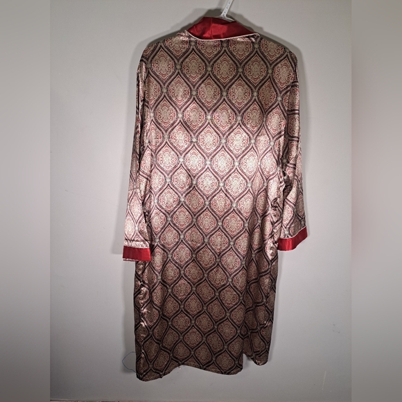 Men's Satin Housecoat and Short Set Size Medium Super Silky Comfy - Picture 7 of 7